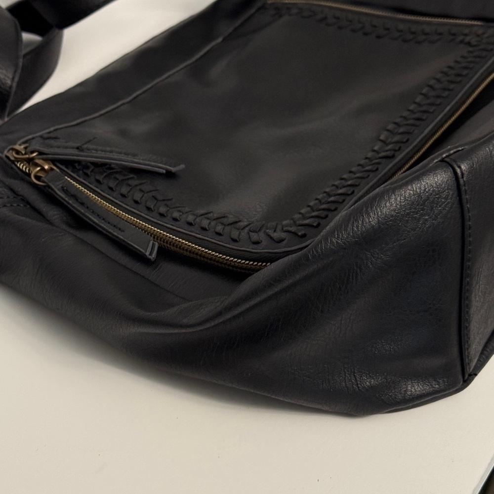 Black Faux Leather Crossbody Bag - Picture 2 of 12